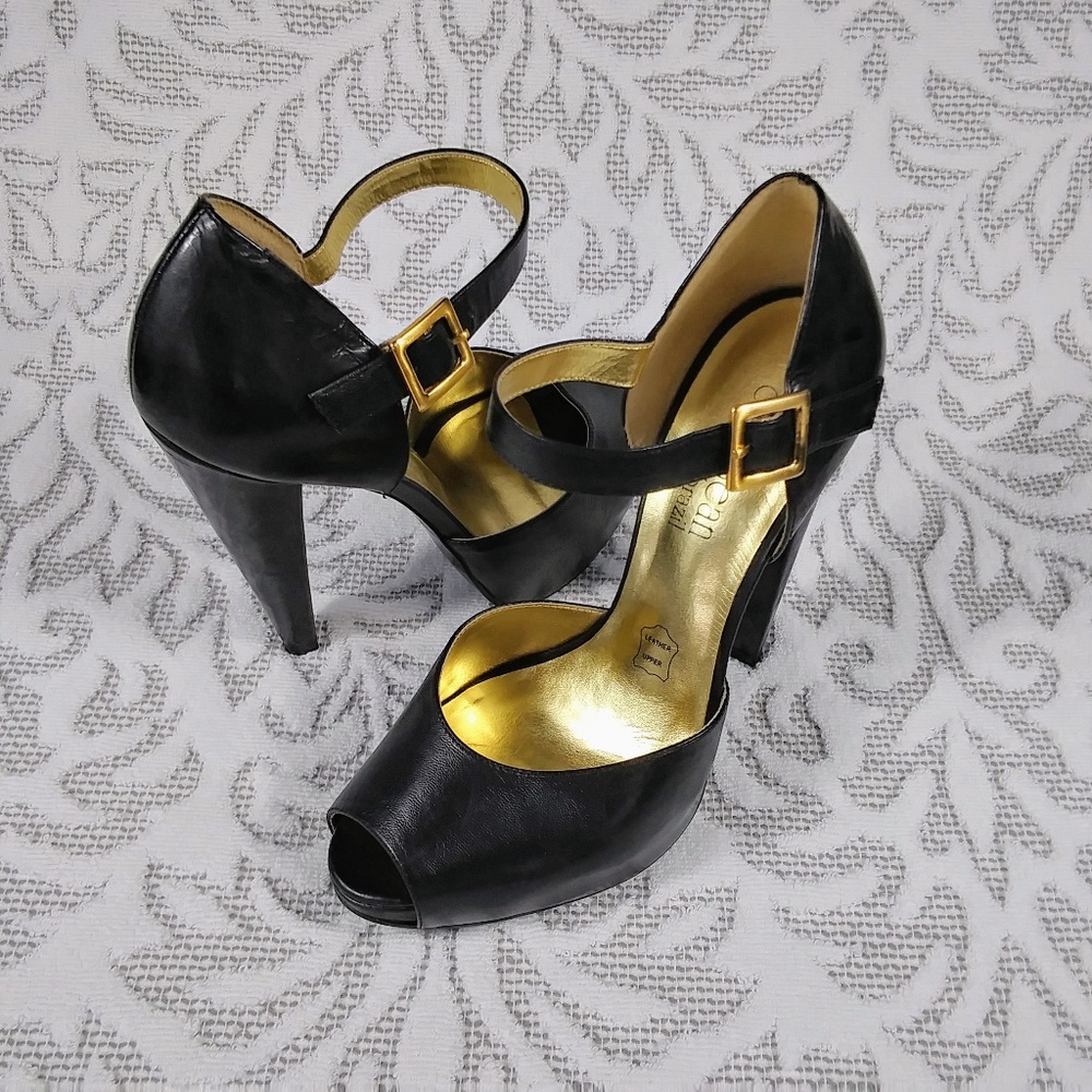 Cathy Jean Open-toe Leather Stiletto